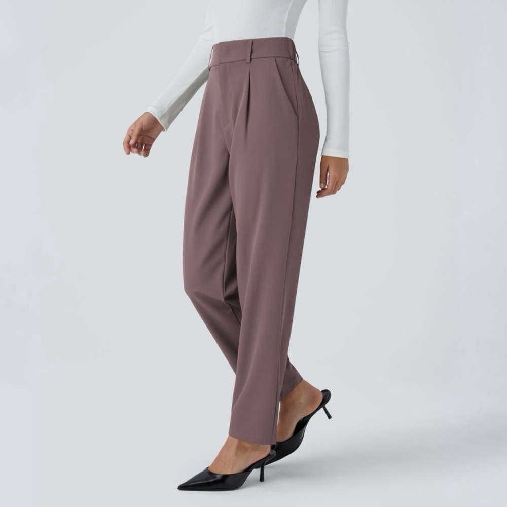 Halara Flex™ High Waisted Pocket Solid Work Tapered Pants Size LP NWT